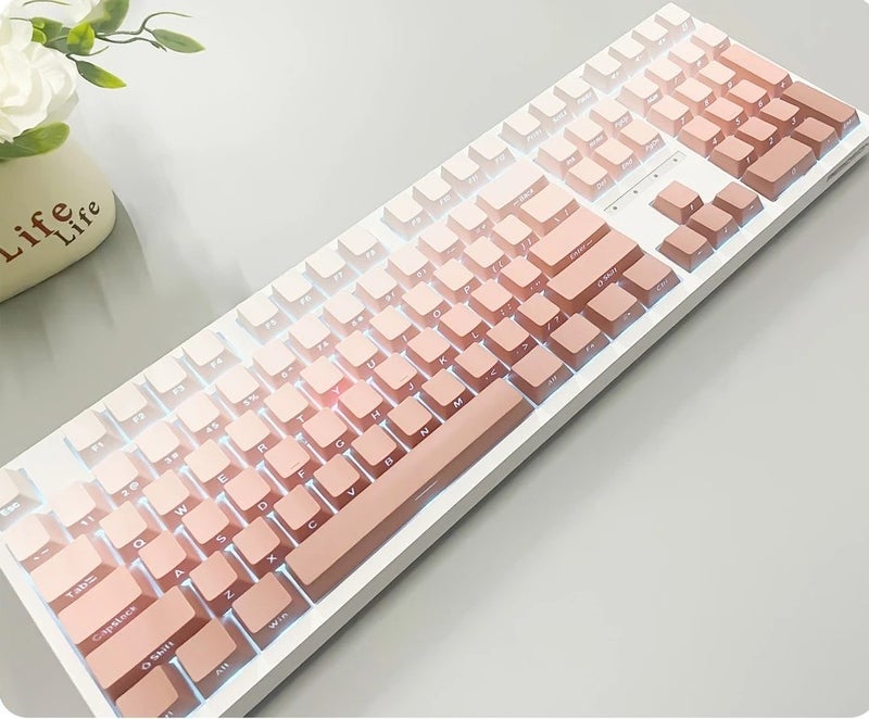 Bluejw Side-Printed Gradient Translucent PBT Keycaps - Backlit Gaming Keyboard Keycaps Set - Image 5